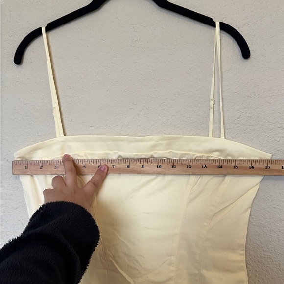 House of CB‎ DOLLY Lemon Stretch Cotton A-Line Midi Sundress light yellow NWOT M - Picture 5 of 10